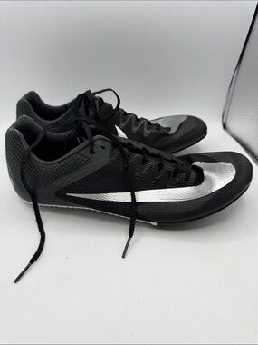 Nike Rival Sprint track shoe men’s 12 Black and Silver no spikes S13